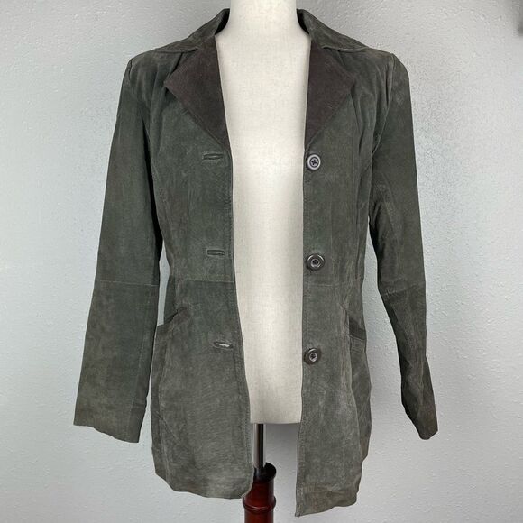 Mariposa Green Leather Jacket Size M EUC - Picture 1 of 7